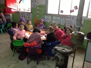 1st grade classroom at  Majdal Anjar in the Bekaa Valley in Lebanon 