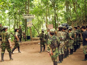 Camp des Forces armées révolutionnaires de Colombie (FARC). 