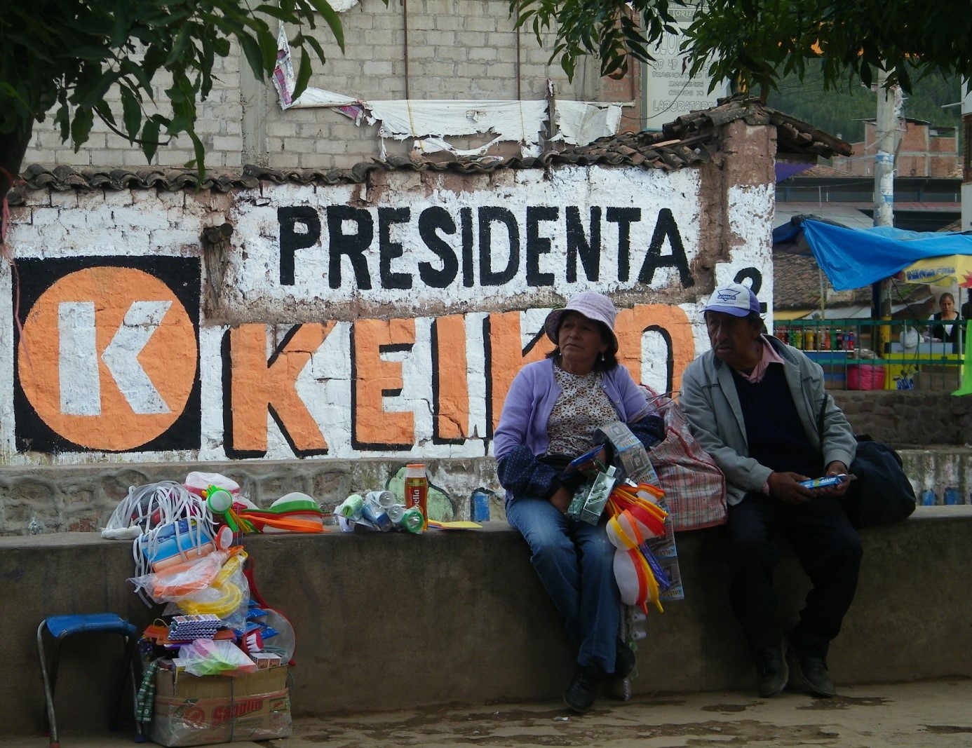 Les élections présidentielles s’invitent dans les rues d’Izcuchaca, région de Cusco. - Crédit photo : Corinne Duquesne