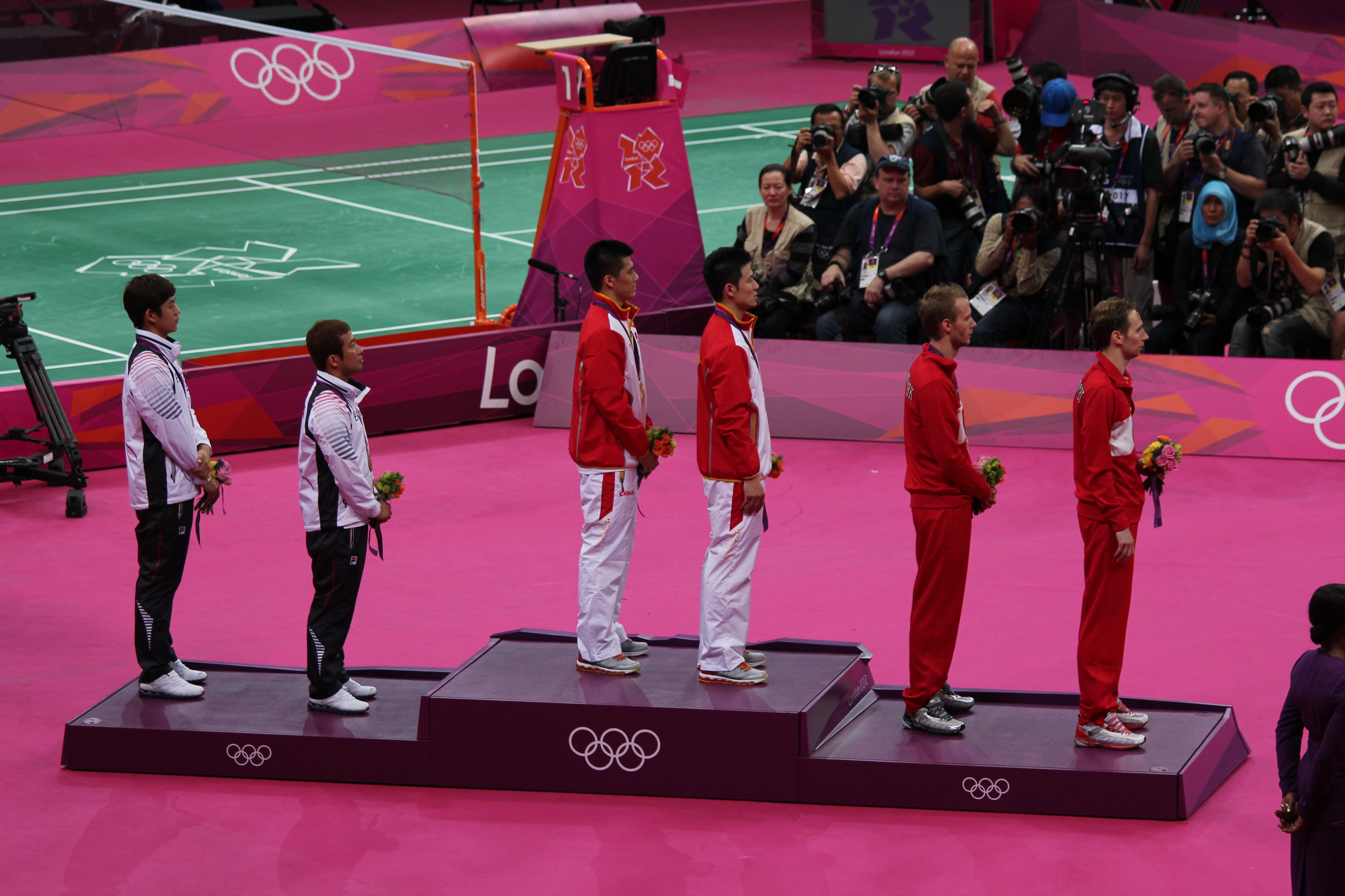 Les danois Mathias Boe et Carsten Mogensen, médaillés d’argent en double aux JO de Londres en 2012 - Crédit photo: Anthony Stanley - Flickr CC