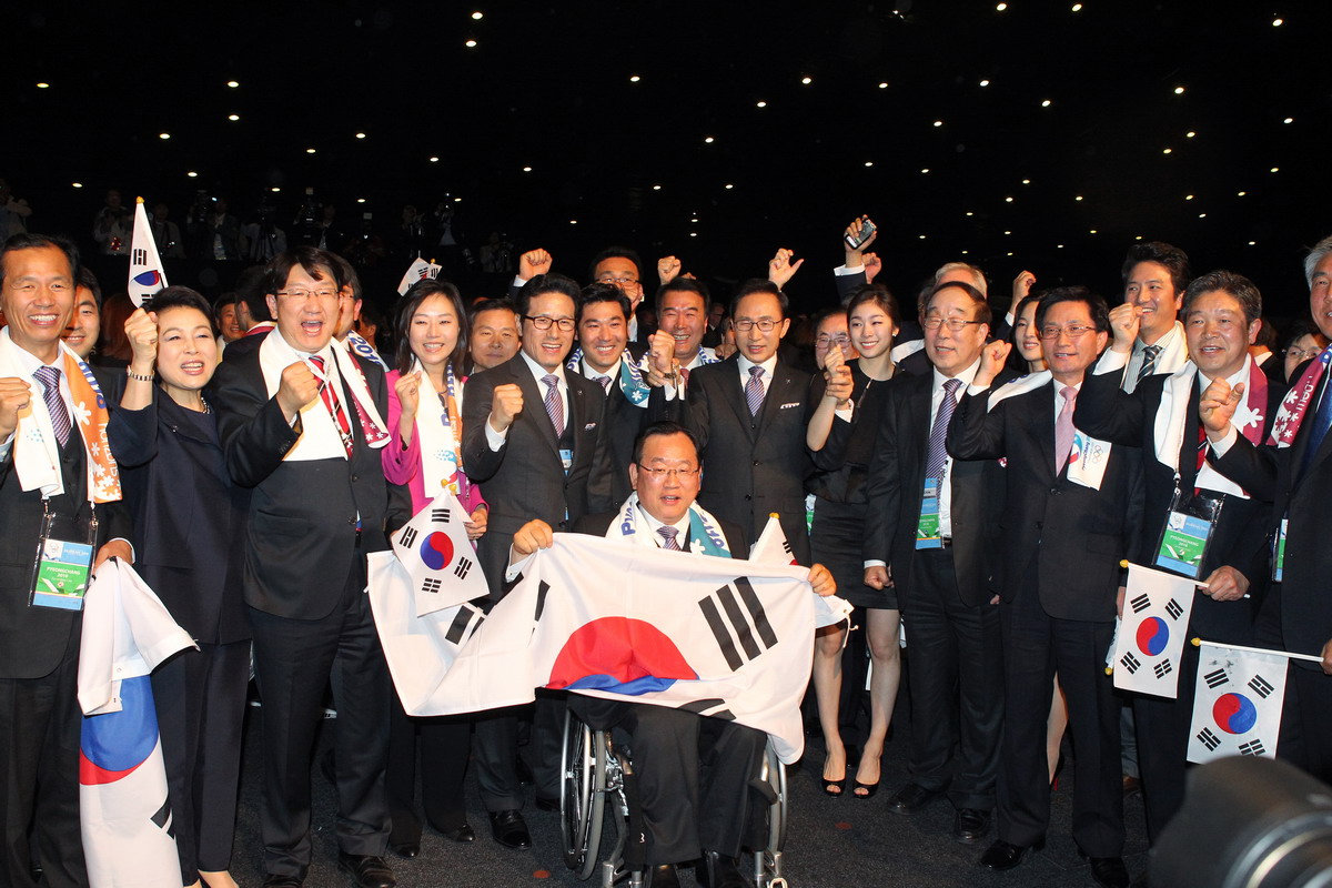 Les représentants de PyeongChang lors de l’élection de la ville hôte en 2011 - Crédit photo : Korean Culture and Information Service