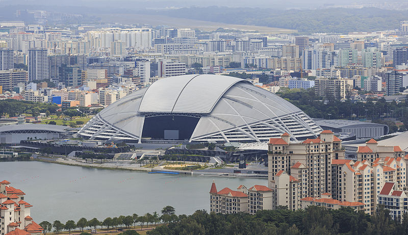 Le Singapore Sports Hub en février 2015 - Crédit photo : Uwe Aranas - Wikimedia Commons 