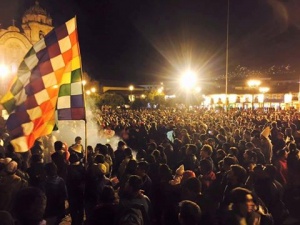 Le 5 avril, de nombreux manifestants ont défilé dans les rues de Cusco pour protester contre la candidature de Keiko Fujimori. Crédit photo : Corinne Duquesne