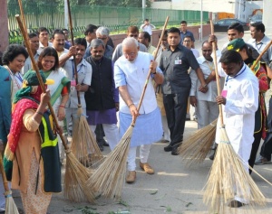 Campagne « Inde propre ». Crédit : EPA