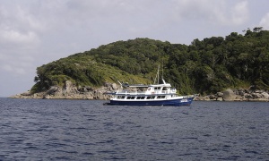 Bateau de plongeurs au large des îles Similan - Crédit photo : Hanumanix, Wikimedia Commons