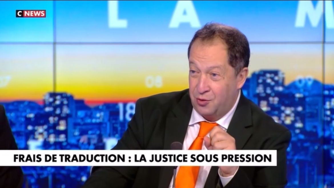 Justice : l’IA doit permettre de baisser les 86 millions de coûts de traduction des 20% de prévenus qui ne parlent pas le français. Michel Taube sur Cnews