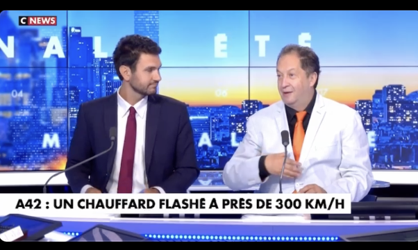 Un chauffard à 300 km /h ! Evidemment la justice va lui interdire le permis de conduire à vie ! On peut toujours rêver ! Michel Taube sur Cnews