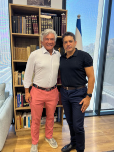 Amichai Chikli, ministre des Relations avec la Diaspora de l’Etat d’Israël, et Patrick Pilcer pour Opinion Internationale