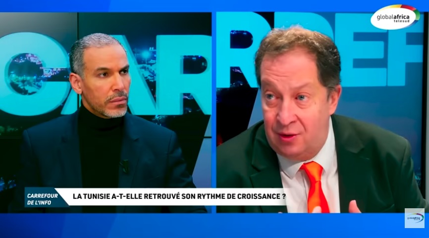"La Tunisie est peut-être en situation pré-révolutionnaire". Michel Taube dans le Carrefour de l'info de Global Africa Telesud avec Adile Farquane