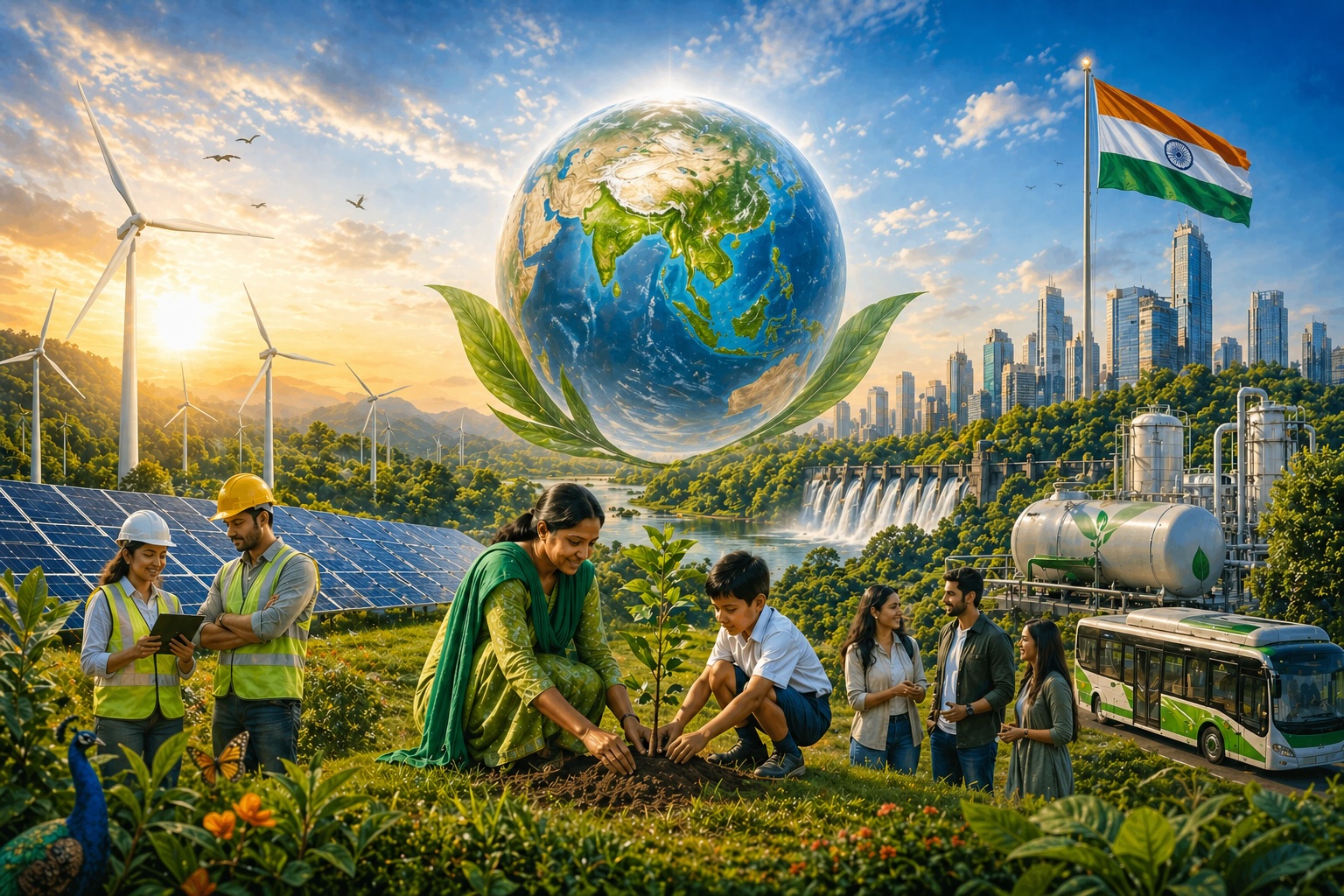 Le leadership de l’Inde en matière de protection de l’environnement et d’action climatique.