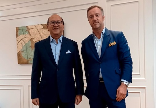 Rosan Roeslani, Ministre de l'Investissement et de l'Aval de l'Indonésie et CEO Danantara Indonesia, avec Pierre-Marie Relecom